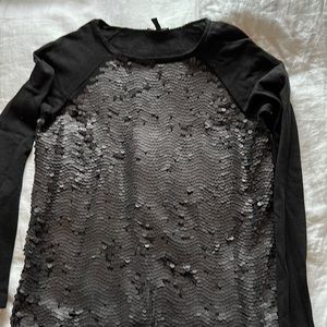 Mango long sleeved matte sequin shirt - size M